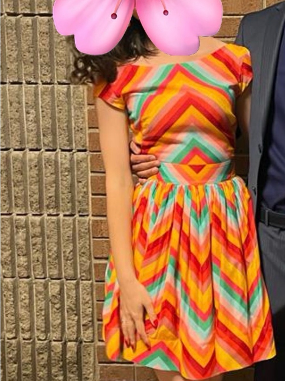 Bright Chevron Dress in Multi-Color. Russian designer dress